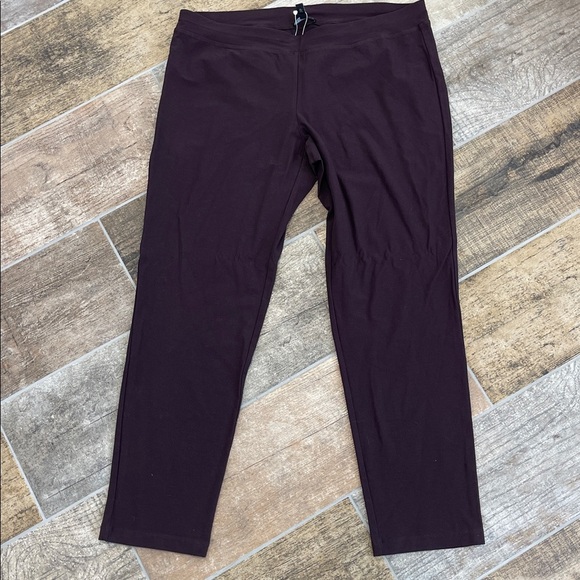 NWT Eileen Fisher Washable Stretch Crepe Slim Ankle Pant Eggplant Purple Large - Picture 3 of 12